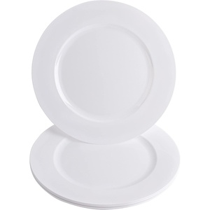 image:imagePARTY BARGAINS 13Inch Charger Plates  8 Pack Organic Collection Black Gold Rim HeavyDuty Disposable Chargers for Elegant Dining  Ideal for Weddings and Formal EventsA White