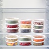 image:imagePARTY BARGAINS 8 oz Deli Containers with Lids  48 Count Round Clear Food Storage Plastic Containers Microwavable BPAFree Leakproof Takeout Container for Meal Prep