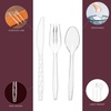 image:imagePARTY BARGAINS Argyle Settings Clear Plastic Cutlery Set 360Piece  180 Forks 120 Spoons 60 Knives  HeavyDuty Disposable Utensils for Parties Weddings Buffets BBQs amp Catering  BPA Free