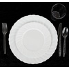 image:imagePARTY BARGAINS Argyle Settings Clear Plastic Cutlery Set 360Piece  180 Forks 120 Spoons 60 Knives  HeavyDuty Disposable Utensils for Parties Weddings Buffets BBQs amp Catering  BPA Free