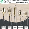 image:imagePARTY BARGAINS Disposable Plastic Cutlery Set 40 Piece Infinity Design Flatware Heavy Duty 16 Forks 8 Knives 16 Spoons for Weddings Events Catering Black Gold