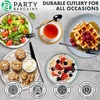 image:imageParty Bargains Disposable Plastic Black Cutlery Set Infinity Modern Design Utensils 40 Pack 16 Forks 8 Knives 16 Spoons