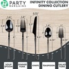 image:imageParty Bargains Disposable Plastic Black Cutlery Set Infinity Modern Design Utensils 40 Pack 16 Forks 8 Knives 16 Spoons