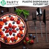image:imageParty Bargains Disposable Plastic Black Cutlery Set Infinity Modern Design Utensils 40 Pack 16 Forks 8 Knives 16 Spoons