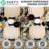 image:imageParty Bargains Disposable Plastic Black Cutlery Set Infinity Modern Design Utensils 40 Pack 16 Forks 8 Knives 16 Spoons