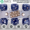 image:imageParty Bargains Disposable Plastic Silver Cutlery Set Infinity Modern Design Utensils 40 Pack 16 Forks 8 Knives 16 Spoons