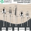 image:imageParty Bargains Disposable Plastic Silver Cutlery Set Infinity Modern Design Utensils 40 Pack 16 Forks 8 Knives 16 Spoons