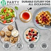 image:imageParty Bargains Disposable Plastic Silver Cutlery Set Infinity Modern Design Utensils 40 Pack 16 Forks 8 Knives 16 Spoons