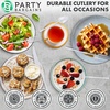 image:imageParty Bargains Disposable Plastic White Cutlery Set Infinity Modern Design Utensils 40 Pack 16 Forks 8 Knives 16 Spoons