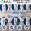 image:imageParty Bargains Disposable Plastic White Cutlery Set Infinity Modern Design Utensils 40 Pack 16 Forks 8 Knives 16 Spoons