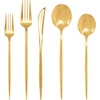 image:imageParty Bargains Plastic Silverware Set 40 Pc Novelty Design Gold 16 Forks 8 Knives 16 Spoons Disposable Cutlery Modern Flatware Utensils Place Settings Dinner Dessert Entrees