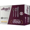 image:imagePARTY BARGAINS Argyle Settings Clear Plastic Cutlery Set 360Piece  180 Forks 120 Spoons 60 Knives  HeavyDuty Disposable Utensils for Parties Weddings Buffets BBQs amp Catering  BPA Free