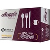 image:imagePARTY BARGAINS Argyle White Plastic Cutlery Set 360Piece  180 Forks 120 Spoons 60 Knives  HeavyDuty Disposable Utensils for Parties Weddings Buffets BBQs amp Catering  BPA Free