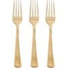 image:imageParty Bargains Disposable Plastic Silverware Flatware Forks  Durable amp Elegant Stylish Polished Gold Cutlery  Pack of 120