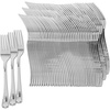 image:imageParty Bargains Silver Plastic Forks  120 Count Disposable Plastic Silverware Fork Durable amp Elegant Stylish Silver Cutlery
