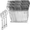 image:imageParty Bargains Silver Plastic Spoons  120 Count Disposable Plastic Silverware Spoon Durable amp Elegant Stylish Silver Cutlery