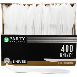 image:imageBlue Sky 400Piece Disposable Plastic Knive Set WhiteKnives