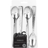 image:imageParty Bargains Disposable Pebble Collection Silverware Spoons 32 Count Silver Heavy Duty Plastic Flatware Cutlery Utensils Excellent for Wedding Parties Buffet Catering