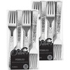 image:imageParty Bargains Disposable Silverware Forks with Pebbled Design 64 Count Silver Heavy Duty Plastic Flatware Cutlery Utensils Excellent for Weddings Parties Buffet Catering