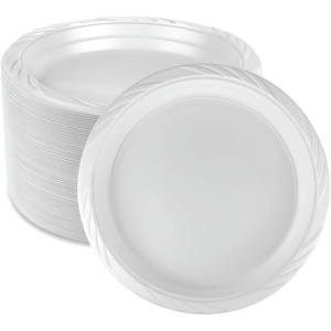 image:imageBlue Sky 100 Count Disposable Plastic Plates 9Inch White