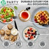 image:imagePARTY BARGAINS Disposable Plastic Cutlery Set 40 Piece Infinity Design Flatware Heavy Duty 16 Forks 8 Knives 16 Spoons for Weddings Events Catering Black White