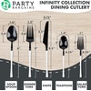 image:imagePARTY BARGAINS Disposable Plastic Cutlery Set 40 Piece Infinity Design Flatware Heavy Duty 16 Forks 8 Knives 16 Spoons for Weddings Events Catering Black White