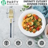 image:imagePARTY BARGAINS Disposable Plastic Dinner Forks 20 Piece Infinity Design Heavy Duty Party Utensils for Weddings Events Catering Navy Gold