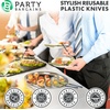 image:imagePARTY BARGAINS Disposable Plastic Navy Gold Dinner Knives Infinity Modern Design Utensils 20 Pack