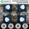 image:imagePARTY BARGAINS Disposable Plastic Navy Gold Dinner Knives Infinity Modern Design Utensils 20 Pack