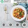 image:imagePARTY BARGAINS Disposable Plastic Salad Forks 20 Piece Infinity Design Heavy Duty Party Utensils for Weddings Events Catering Pink Gold