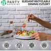 image:imagePARTY BARGAINS Disposable Plastic Salad Forks 20 Piece Infinity Design Heavy Duty Party Utensils for Weddings Events Catering Pink Gold
