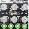 image:imagePARTY BARGAINS Plastic Cutlery Set 40 Pc White Disposable HeavyDuty Flatware  Includes 16 Forks 8 Knives amp 16 Spoons for Parties Weddings BBQs Events  Elegant amp Durable Plastic Utensils