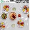 image:imagePARTY BARGAINS Plastic Cutlery Set 40 Pc White Disposable HeavyDuty Flatware  Includes 16 Forks 8 Knives amp 16 Spoons for Parties Weddings BBQs Events  Elegant amp Durable Plastic Utensils