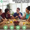 image:imagePARTY BARGAINS Plastic Cutlery Set 80 Pc Gold Disposable HeavyDuty Flatware  Includes 32 Forks 16 Knives amp 32 Spoons for Parties Weddings BBQs Events  Elegant amp Durable Plastic Utensils