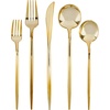 image:imagePARTY BARGAINS Plastic Cutlery Set 80 Pc Gold Disposable HeavyDuty Flatware  Includes 32 Forks 16 Knives amp 32 Spoons for Parties Weddings BBQs Events  Elegant amp Durable Plastic Utensils