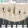 image:imageParty Bargains Disposable Plastic Gold Cutlery Set Infinity Modern Design Utensils 40 Pack 16 Forks 8 Knives 16 Spoons