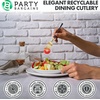 image:imageParty Bargains Disposable Plastic Navy Gold Salad Forks Infinity Modern Design Utensils 20 Pack