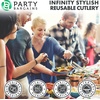 image:imageParty Bargains Disposable Plastic Navy Gold Salad Forks Infinity Modern Design Utensils 20 Pack
