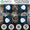 image:imageParty Bargains Disposable Plastic Navy Gold Salad Forks Infinity Modern Design Utensils 20 Pack