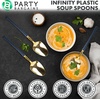 image:imageParty Bargains Disposable Plastic Navy Gold Soup Spoons Infinity Modern Design Utensils 20 Pack