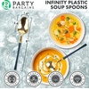 image:imageParty Bargains Disposable Plastic Navy Gold Soup Spoons Infinity Modern Design Utensils 20 Pack