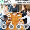 image:imageParty Bargains Disposable Plastic Navy Gold Soup Spoons Infinity Modern Design Utensils 20 Pack