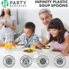 image:imageParty Bargains Disposable Plastic Navy Gold Soup Spoons Infinity Modern Design Utensils 20 Pack