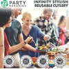 image:imageParty Bargains Disposable Plastic Pink Gold Dinner Forks Infinity Modern Design Utensils 20 Pack
