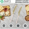 image:imageParty Bargains Disposable Plastic Pink Gold Dinner Knives Infinity Modern Design Utensils 20 Pack