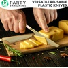 image:imageParty Bargains Disposable Plastic Pink Gold Dinner Knives Infinity Modern Design Utensils 20 Pack