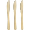 image:imagePARTY BARGAINS Disposable Plastic Silverware Flatwares Knives  Durable amp Elegant Stylish Polished Gold Cutlery  Pack of 120
