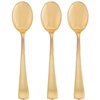 image:imageParty Bargains Disposable Silverware Flatware Plastic Spoons  Durable amp Elegant Polished Gold Cutlery  Pack of 120