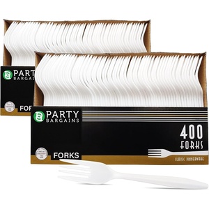 image:imageBlue Sky Medium Weight Plastic Fork White Case of 400 2 1 PACK