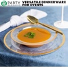 image:imagePARTY BARGAINS 12oz Contrast Collection Disposable Bowls Contrast Collection Clear with Gold Rim 20 Pack